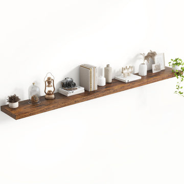 72 Inch Floating Shelves, 8 Inch Deep Floating Shelves for Wall, Hanging Shelf with Invisible Brackets, Deep Shelves