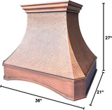 36 Inch Copper Wall Mount Range Hood Baffle Filters