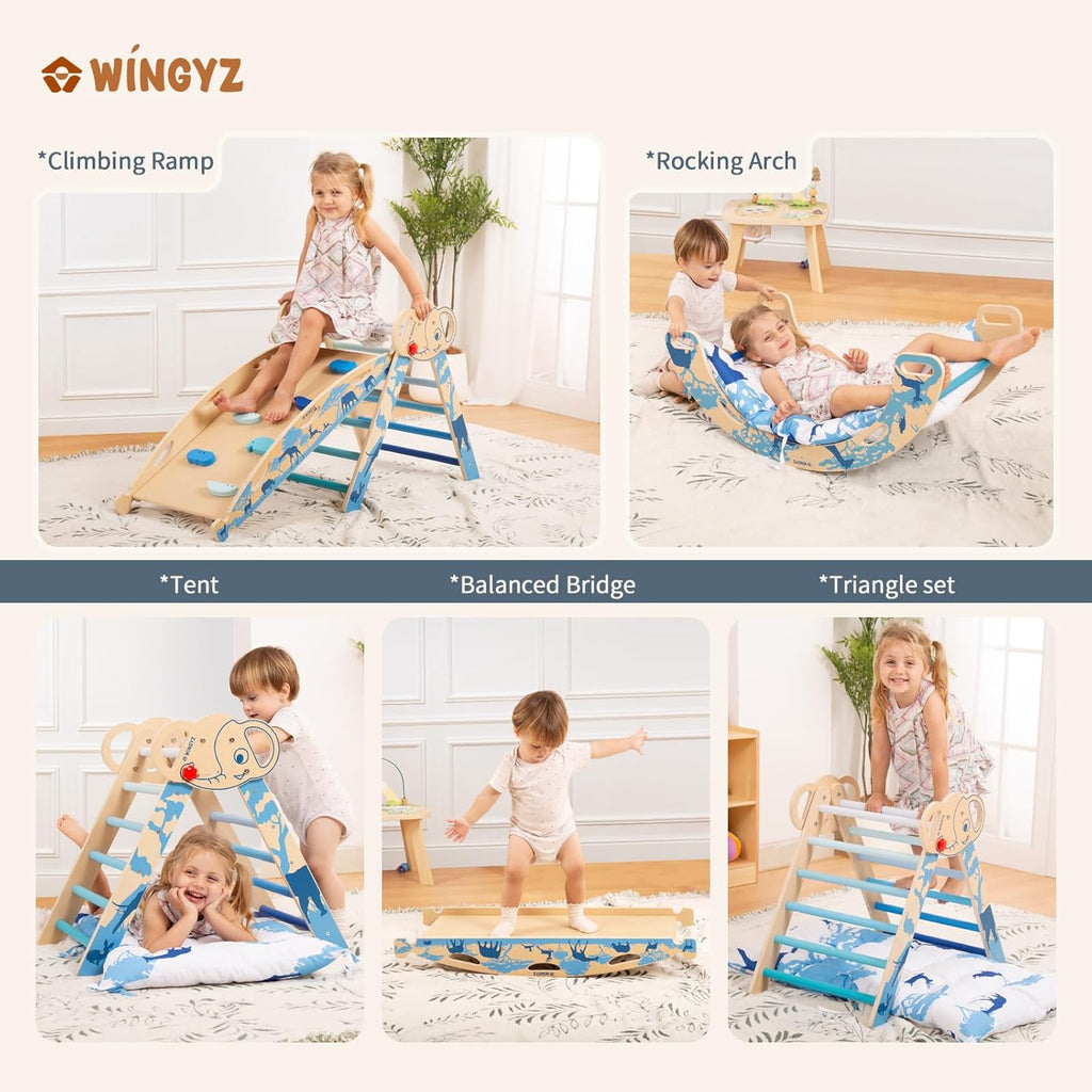 Triangle Set, Montessori in-1 Climbing Set with Cushion