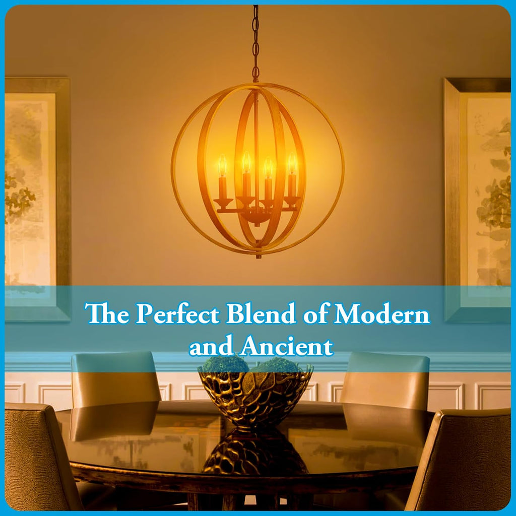 Amber Candelabra Bulb 25W Eq E12 LED Ultra Fine Filament 2000K Dimmable 6PK