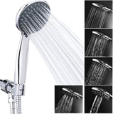 High Pressure Handheld Shower Head Briout 5-Settings Powerful Water Spray Shower Head against Low Pressure Water Flow