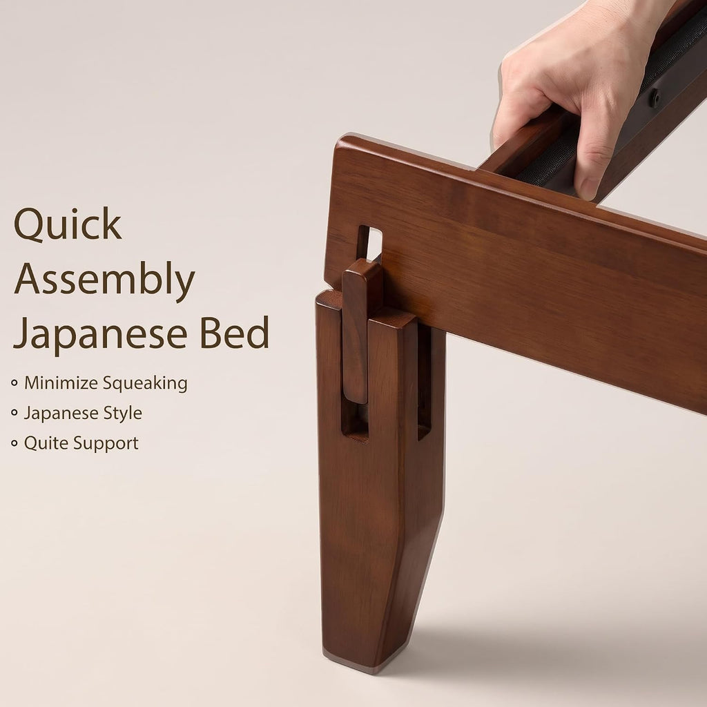 Bamboo Japanese Joinery Bed Frame, Platform Bed Frame