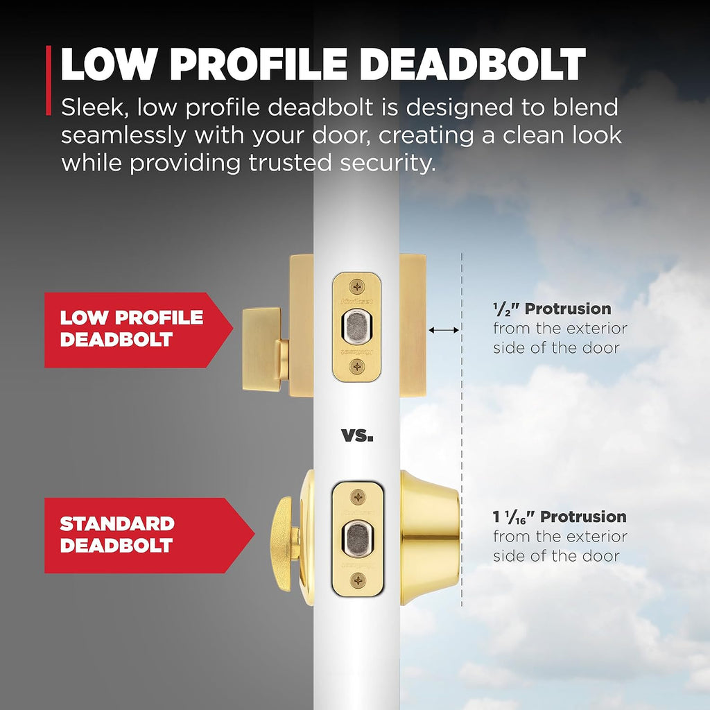 San Clemente Front Door Lock Handle and Deadbolt Set, Entry Handleset Exterior with Interior Reversible Lever - Door Handleset