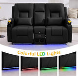 Power Loveseat Recliner Sofa with Console, Wall Hugger RV Reclining Couch