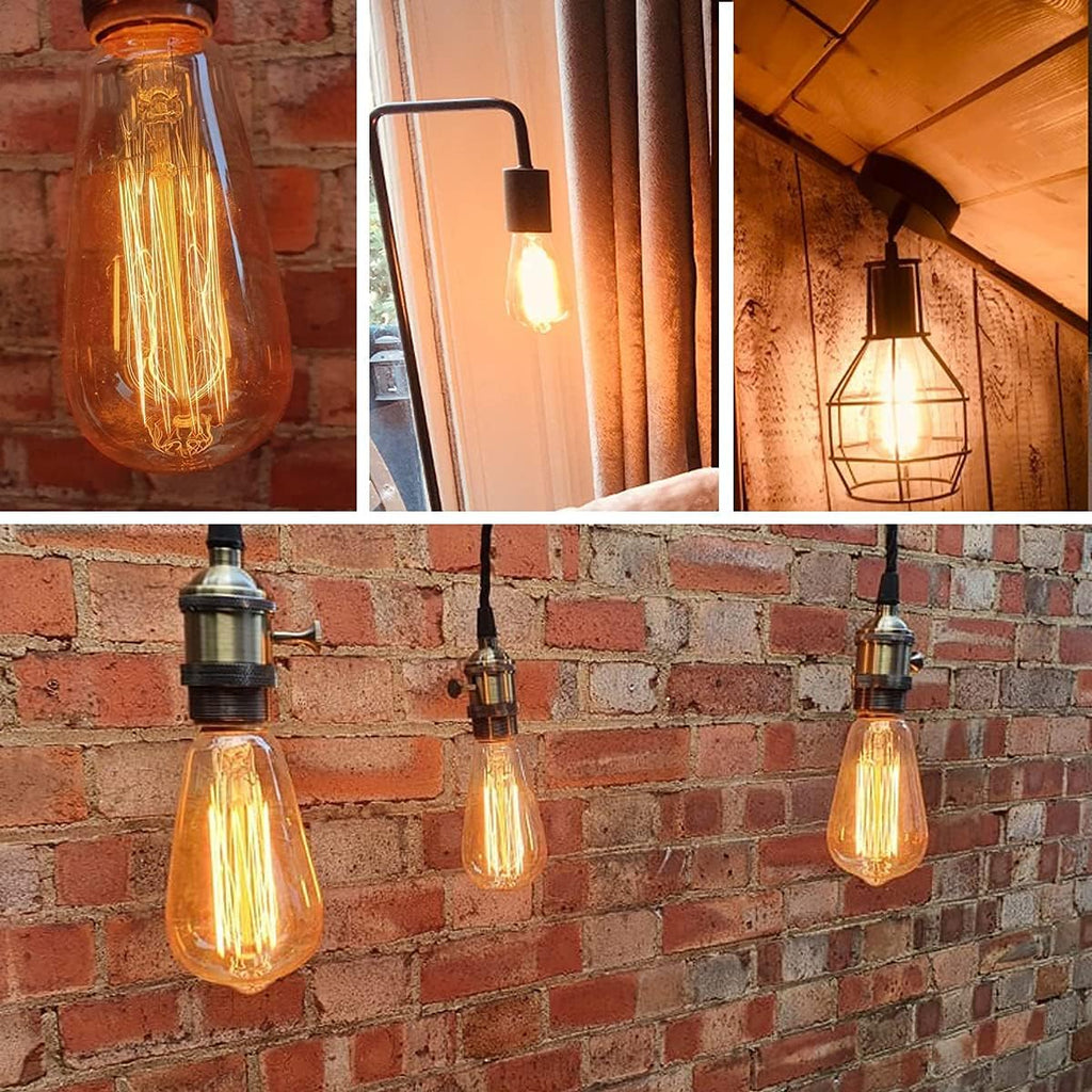 6 Pack 60W Edison Bulbs, ST64 Vintage Incandescent Light Bulbs(Dimmable)
