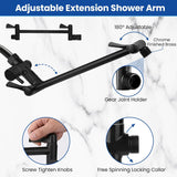 Shower Head, 8‘’ High Pressure Rainfall Shower Head/Handheld Shower Combo with 11'' Extension Arm