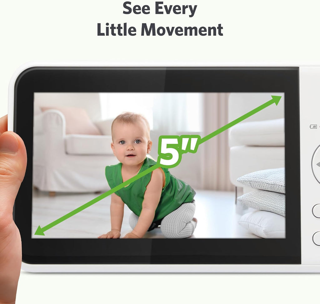 No WiFi Baby Monitor Camera and Audio LeapView 360, 5" Screen