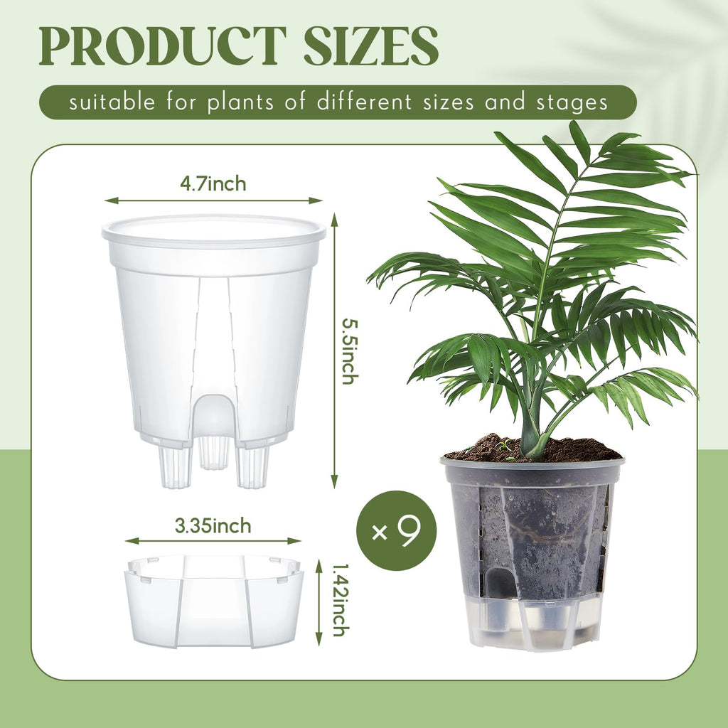 Self Watering Planter, 4.72'', Clear, 9 Pcs