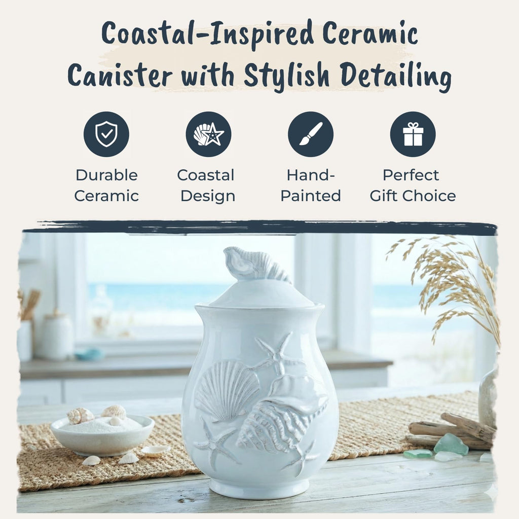 Laguna Coastal Canister, 9-inch Height, Blue