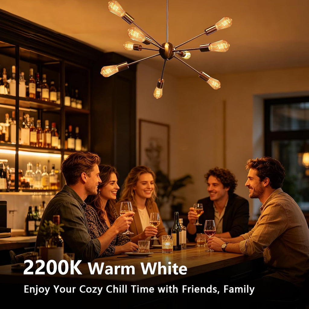 Vintage LED Edison Bulbs 60W Equivalent, 2200K Amber Light Bulbs