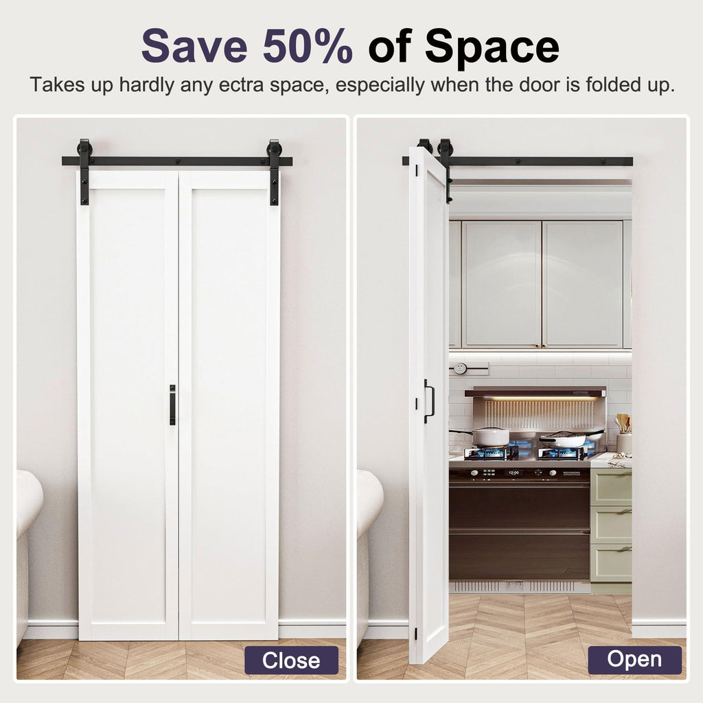 25"x84" Full Mirror Bi-Fold Barn Door and Hardware Included, Pre-Assembled