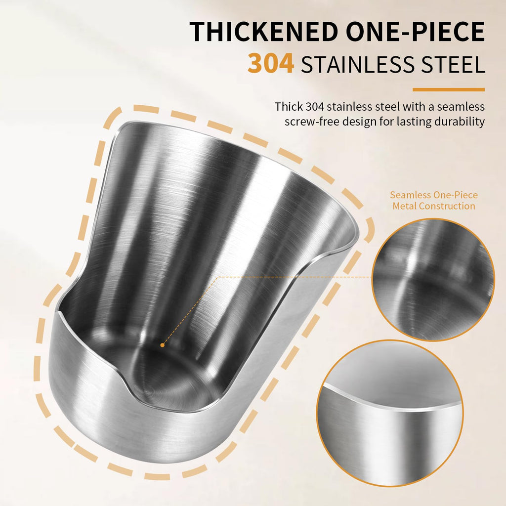 Thickened 304 Stainless Steel Spoon Rest and Lid Holder | Multi-Functional Kitchen Utensil Holder with Curved
