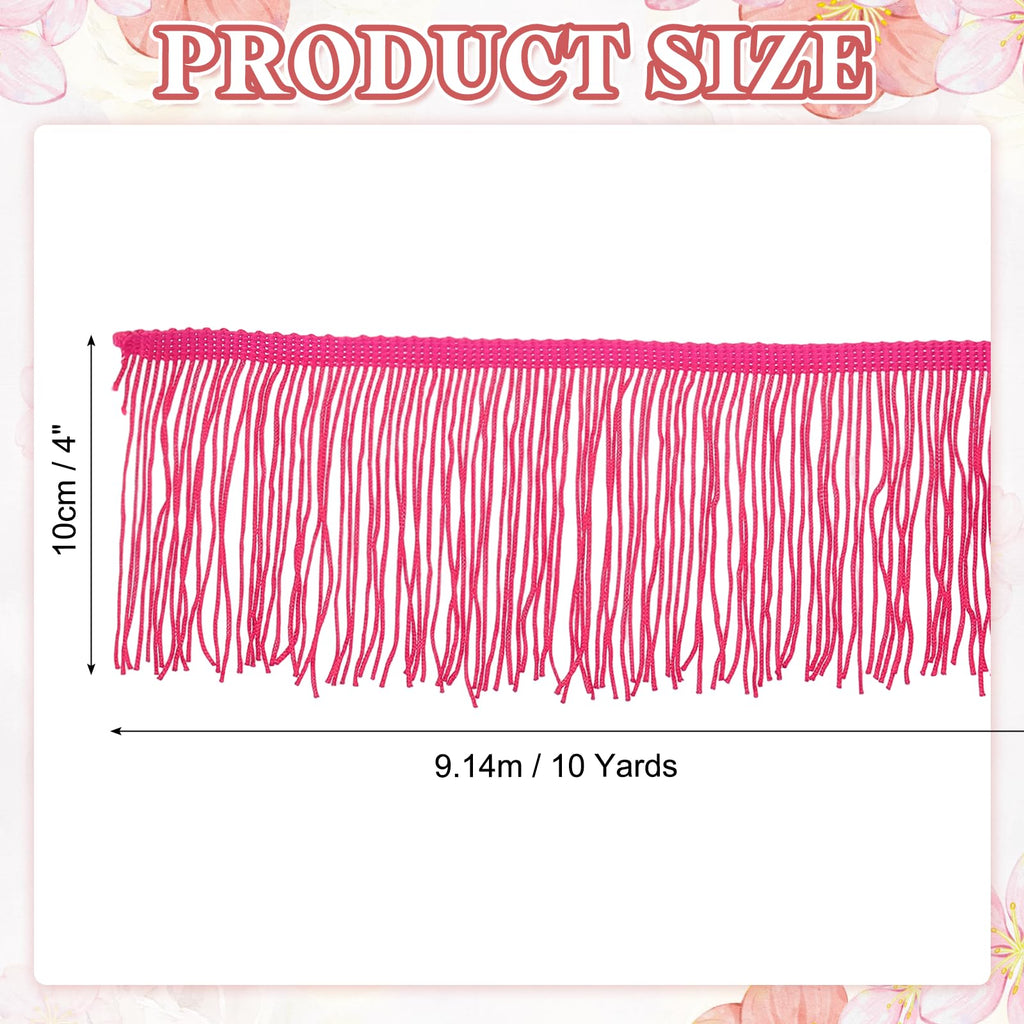 4 Inch Fringe Trim Tassel Sewing Trim, Polyester Chainette for DIY Craft Clothing Accessories Latin Wedding - 10 Yards