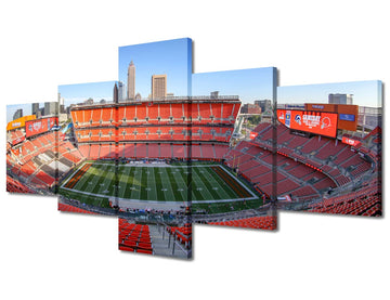 First Energy Stadium Wall Painting on Canvas Cleveland Football Field Skyline Mens Boys Bedroom Wall Modern Home