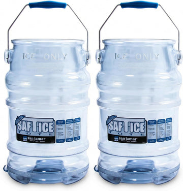 Saf-T-Ice Plastic Ice Tote, Ice Bucket with Drying and Storage Hook for Restaurants, Bars, Catering Events, Buffets