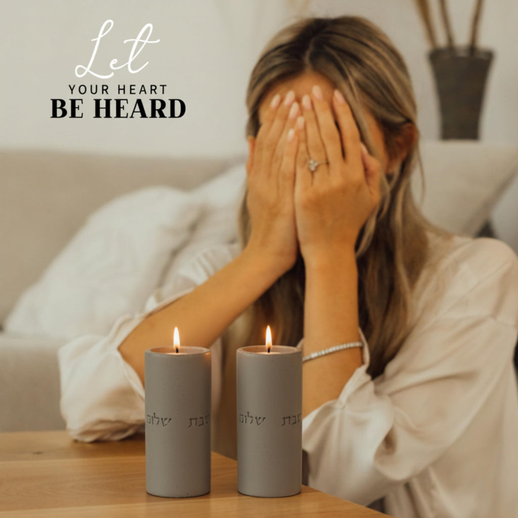 Dripless Concrete Shabbos Candle Holders for Tea Lights, Set of 2