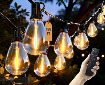 Outdoor String Lights Waterproof, 50+2 Shatterproof S11 LED Bulbs, Extra Long Patio Lights for Outside, Bistro