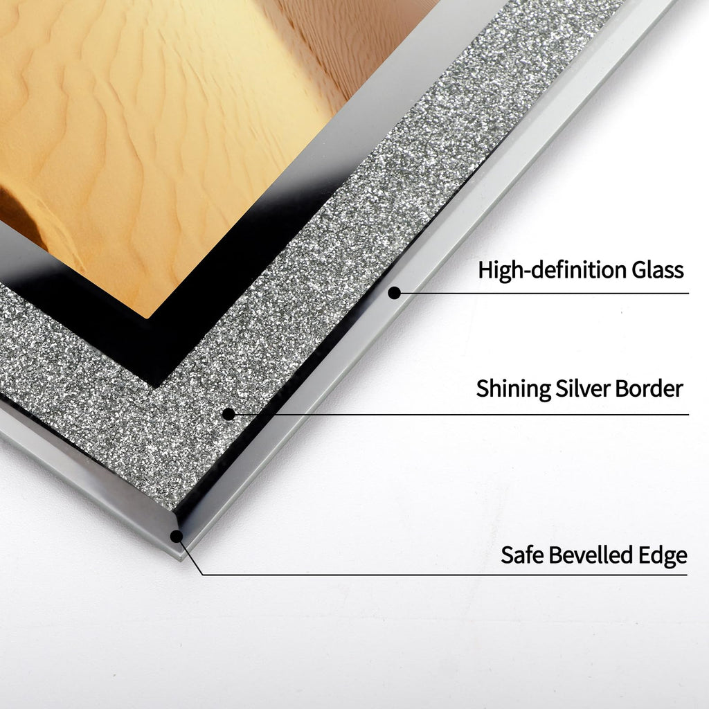12 Pack 4x6 Picture Frame, Sparkle Glass Photo Frames 4 by 6 for Tabletop, Horizontally or Vertically