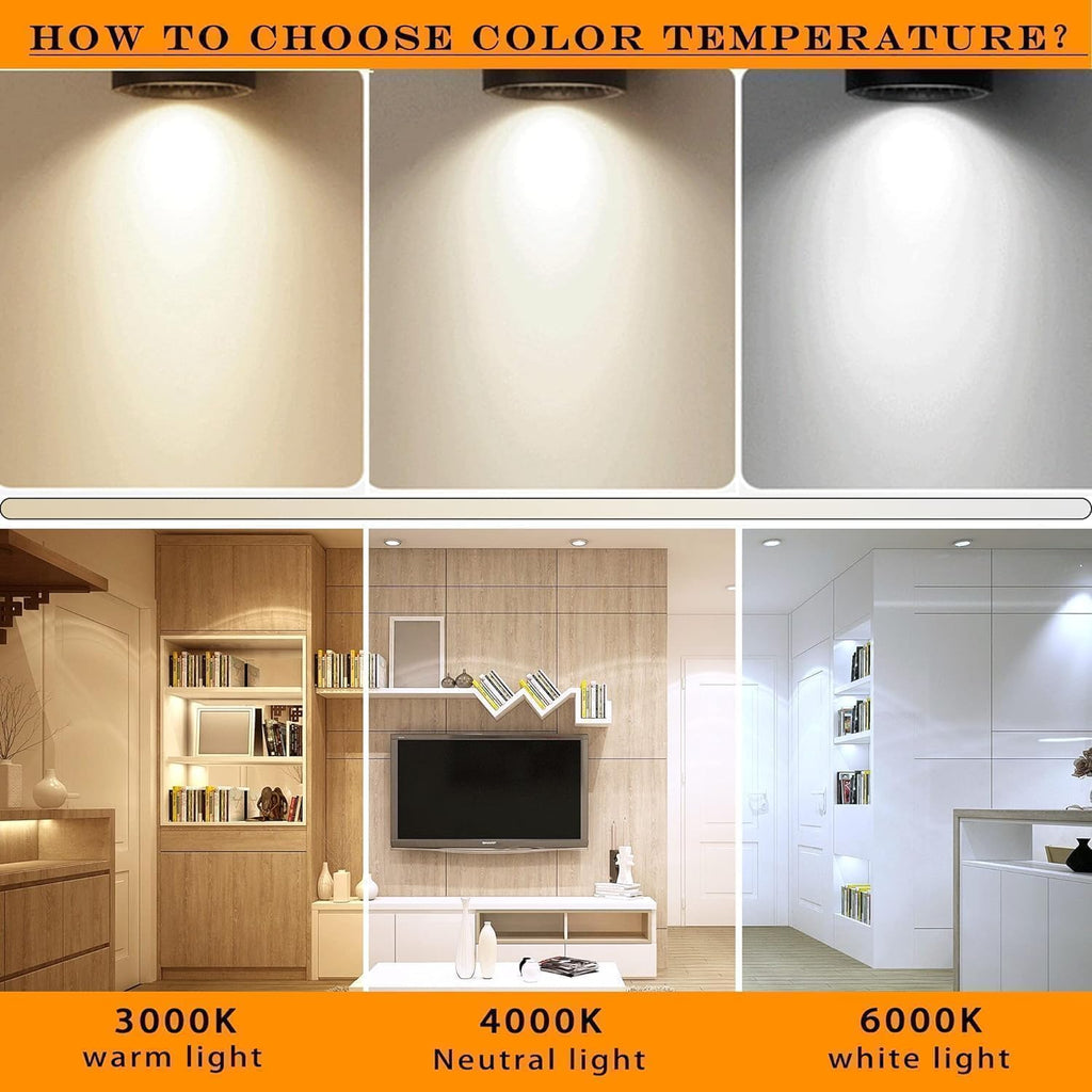 J&L Type LED Track Lighting Kit Dimmable Adjustable Angle Light Heads