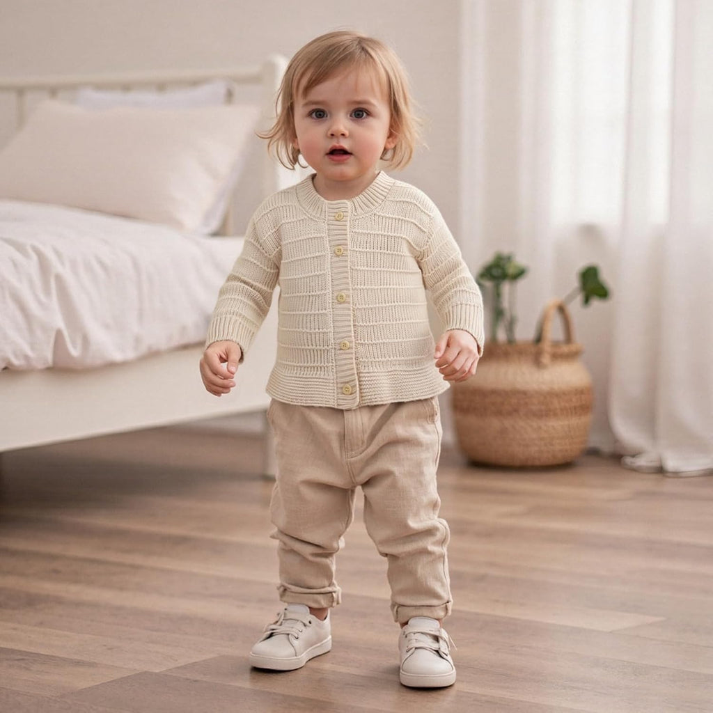 Toddler Girl Ruffle Sweater Cardigan Infant Baby Fall Clothes Winter Warm Long Sleeve Button Up Knitted Jacket Outwear