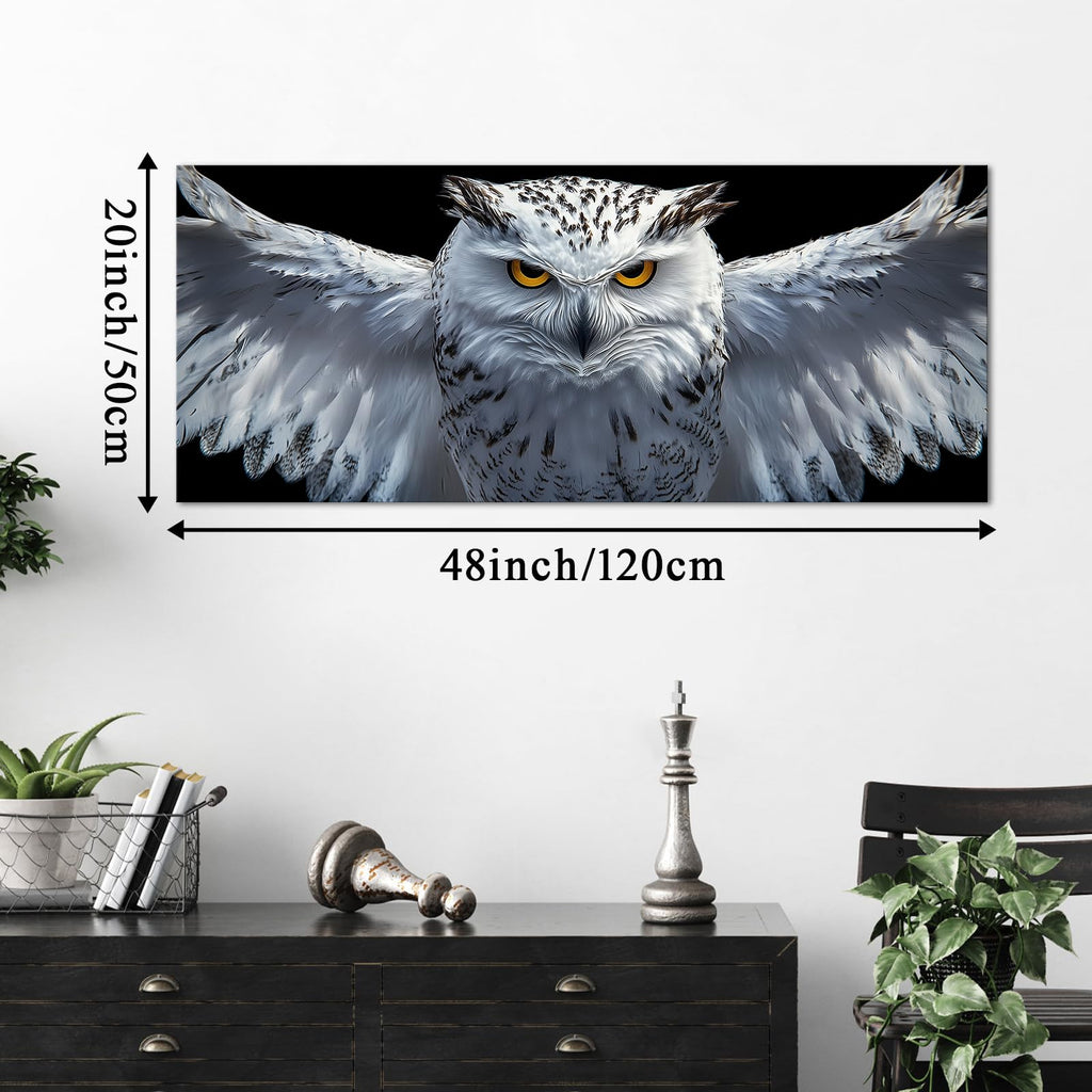 5 Pieces Large Snow Owl Wall Art Canvas Prints Owl Pictures Black and White Birds Animal Portrait Paintings Modern