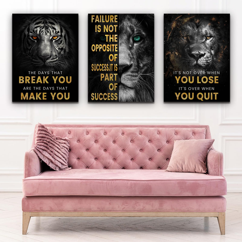 Motivational Wall Decor Art Inspirational Canvas Poster Print Inspiring Quotes Animals Painting Picture Office Wall