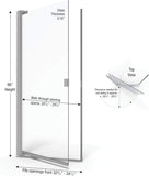 Armon 32.75 to 34.25 in. width, Semi-Frameless Pivot Shower Door, Clear Glass, Brushed Nickel Finish