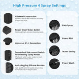All Metal CUPC Certified 10'' Rainfall Shower Head, Dual Shower Head Combo
