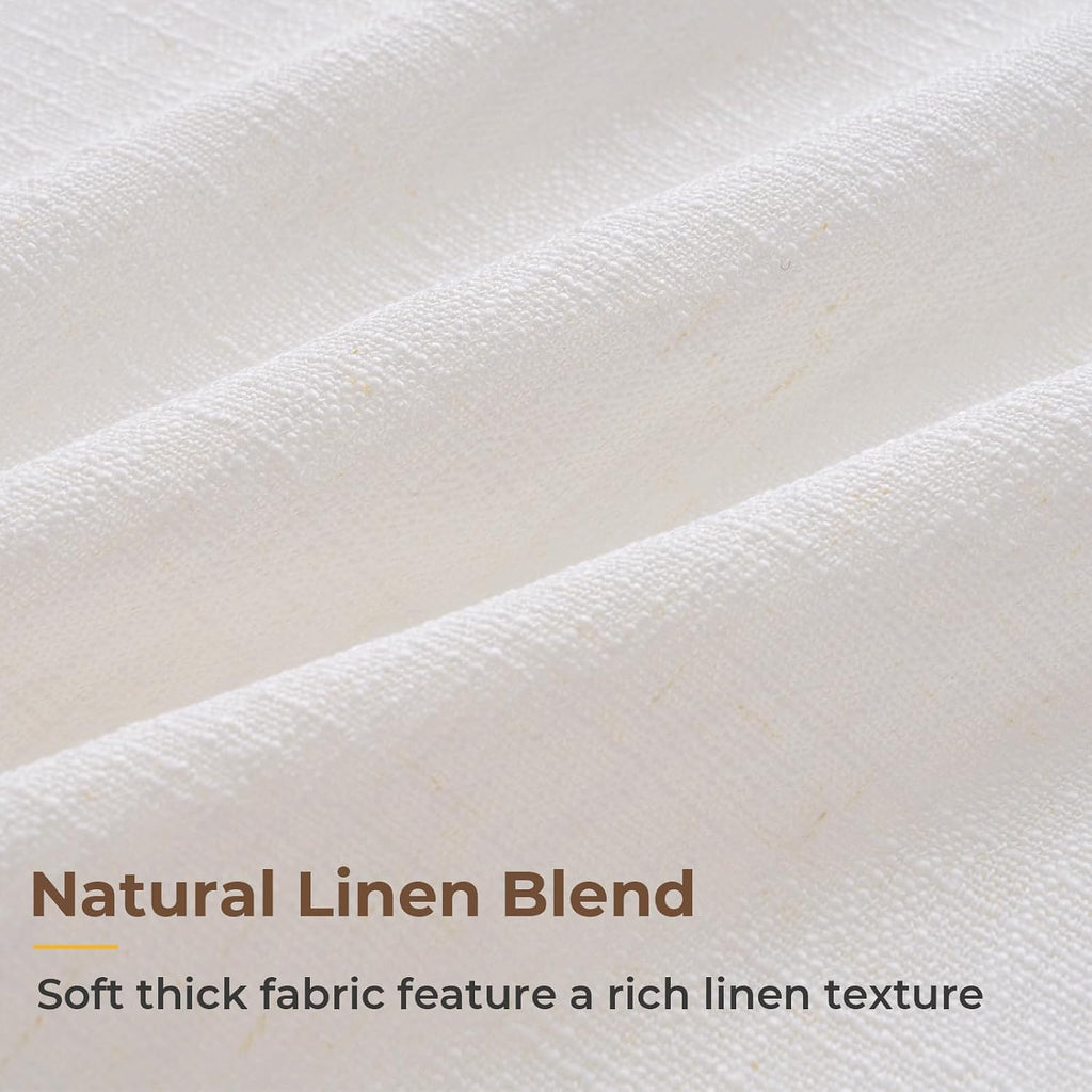 Memory Trained Pinch Pleated Curtains 90 Inches Long, Linen Curtains, 2 Panel Set Pinch Pleated Drapes with Hooks