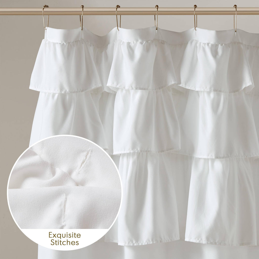 Grace Extra Long Ruffle, 72"x 84", White
