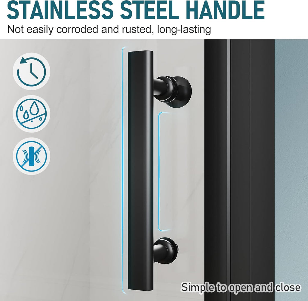 Pivot Shower Door 35.5-37 in.W x 72 in.H, Pivot Swing Shower Doors with 1/4'' Tempered Shower Glass Panel