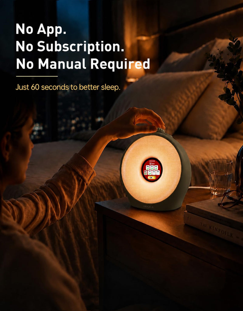 Sunrise Alarm Clock for Heavy Sleepers with Pulse Wake, Sunset Sound Machine with Breathing Ambient Light, Loud Alarm