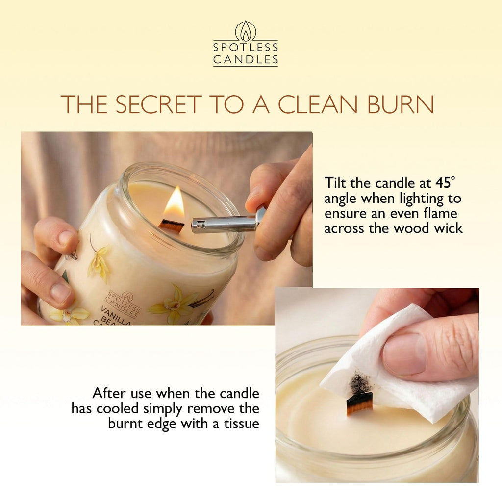 Vanilla Bean Candle 22oz: Upto 130 Hours Burn Time, Crackling Wooden Wick in Large Candle Jar with a Luxury Gift Box