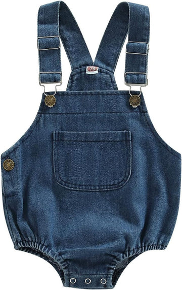 Infant Baby Boy Girl Denim Romper Sleeveless Jeans Overalls