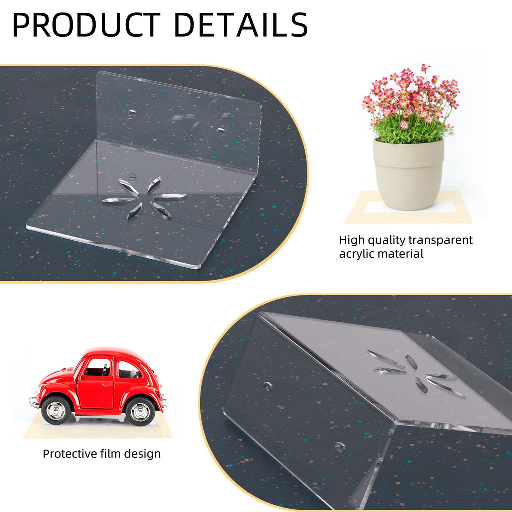 Acrylic Wall Shelves, Clear 6 inch Floating Shelves for Display, Echo, Cameras, Speaker, Router Wall Mounted Transparent
