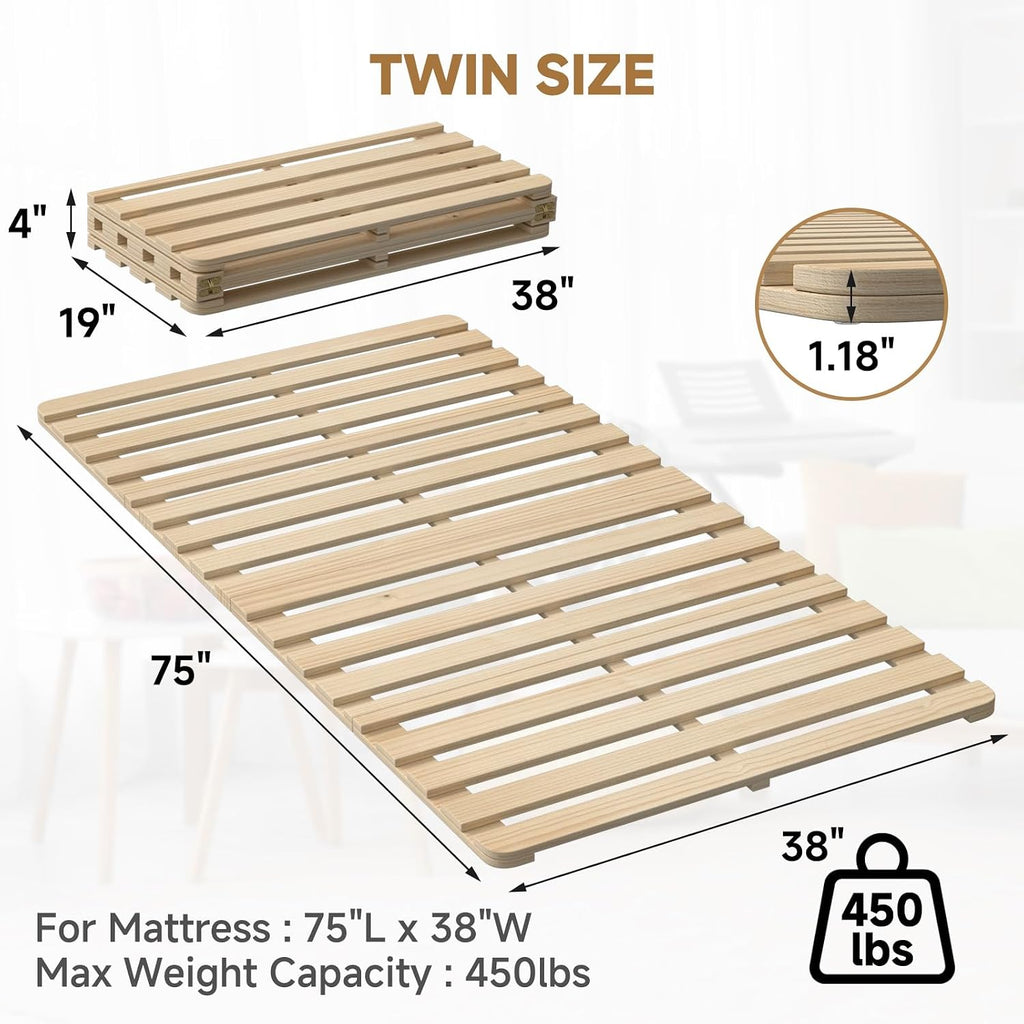 Floor Bed Frame, Foldable Tatami Bed Frame Futon Frame