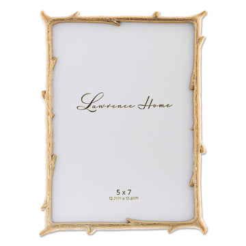 5x7 Gold Metal Natural Branch Design Picture Frame