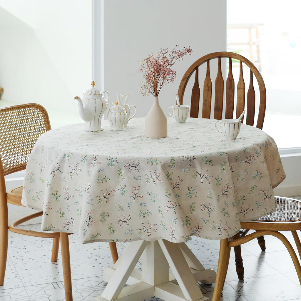 Pastoral Round Table Cloth 100% Polyester Fabric 60 Inch Diameter