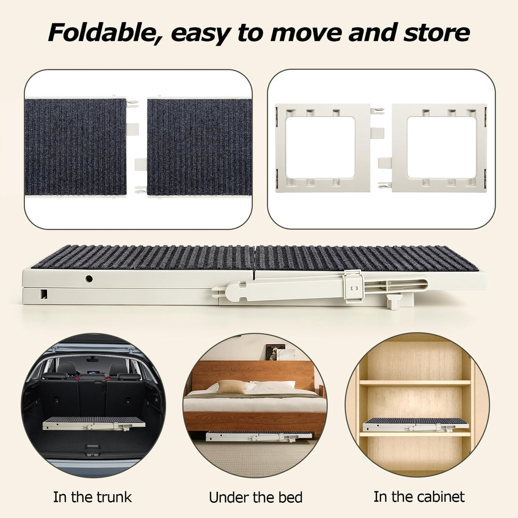 Dog Ramp for Bed Couch with Upgraded Support, 3 Levels Height 14"-18" Pet Ramp Adjustable, 30LBS Capacity Dog Ramps