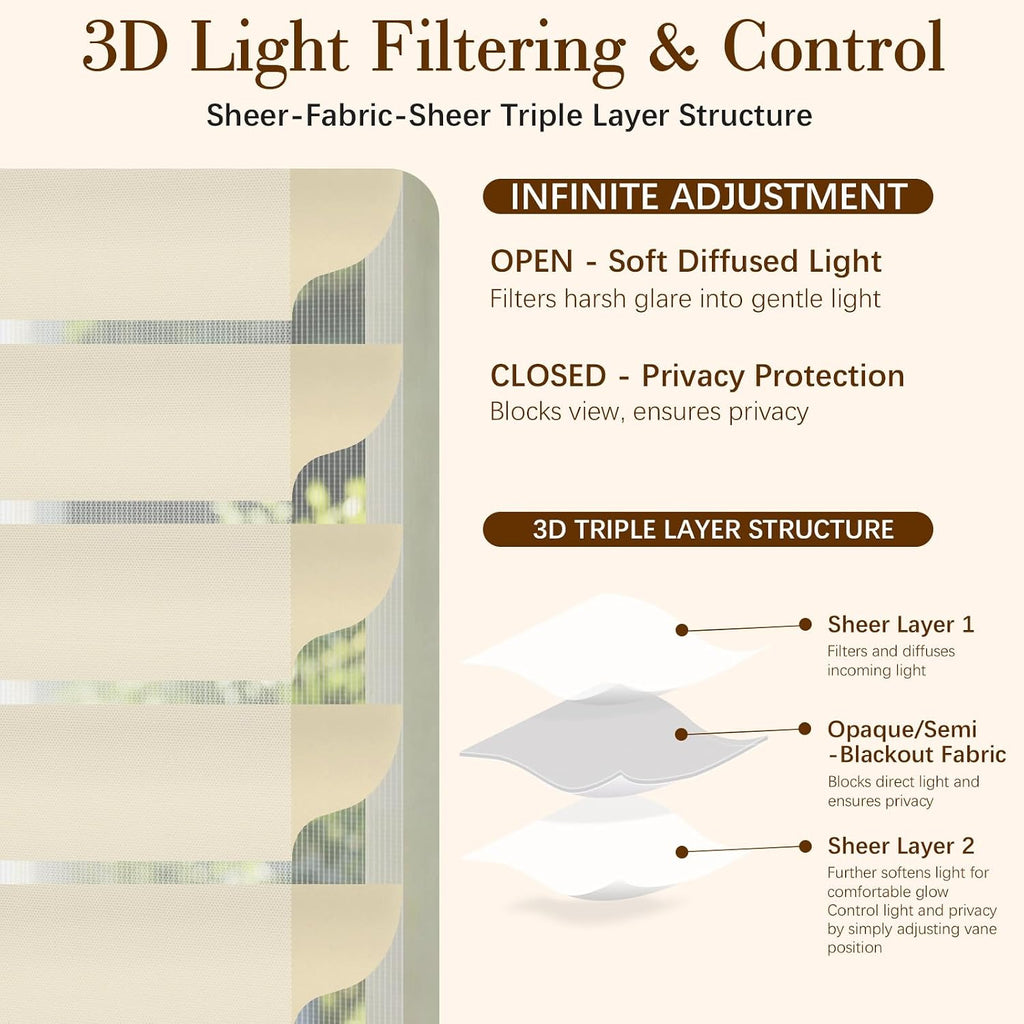 No-Drill Shangri-La Roller Shades -Blackout Blinds for Windows | Precision sizing, Day night shades, Three-layer