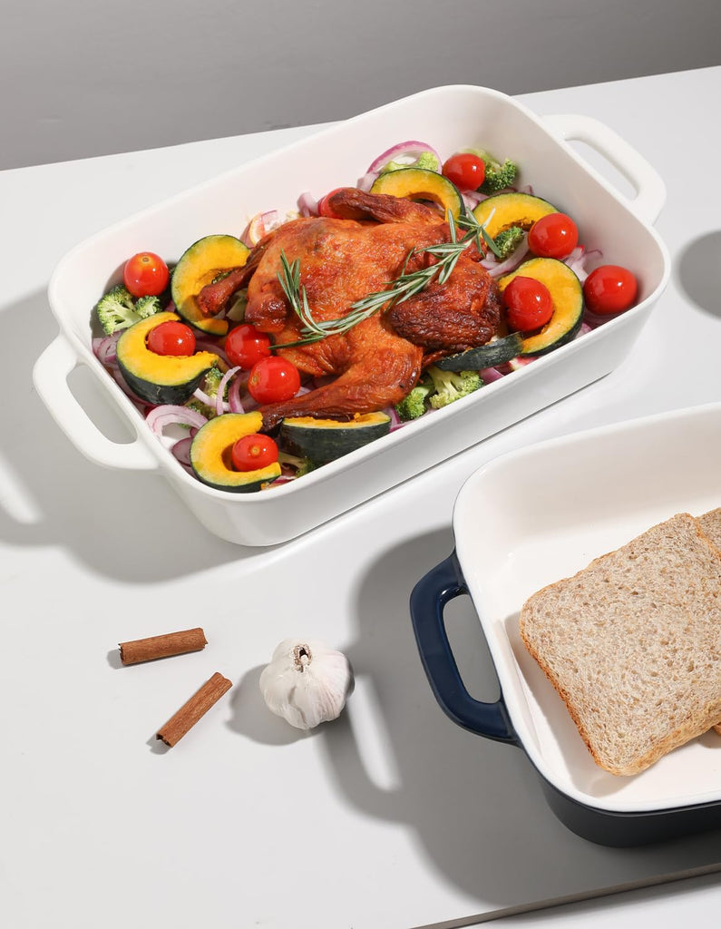 Ceramic Bakeware Set, 9x13 Rectangular Baking Dish for Cooking, Kitchen, Cake Dinner, Banquet and Daily Use