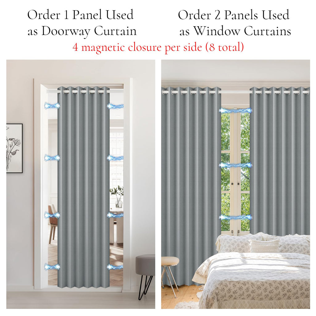 Faux Linen Pinch Pleated Style Look Blackout Curtains & Drapes 96 Inch Long Bedroom/Livingroom Farmhouse Curtains, 1