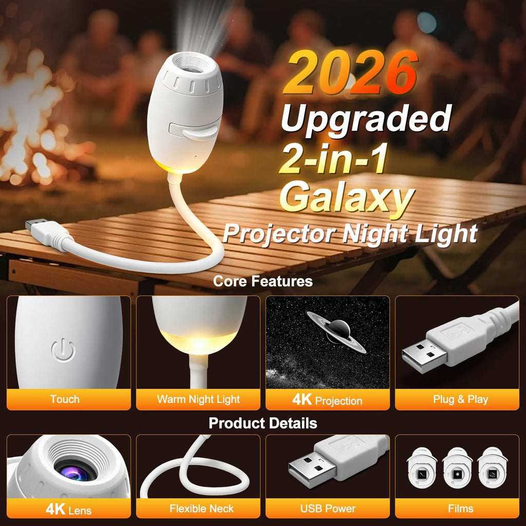 Galaxy Projector Night Light, in-1 USB Starry Sky Lamp, Kids Gift
