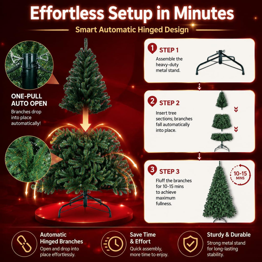 PE&PVC Mixed Auto Christmas Tree, Xmas Tree