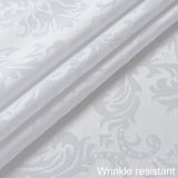 Rectangle Table Cloth - 60 x 102 Inch White Jacquard Tablecloths Damask Design Spillproof Wrinkle Re