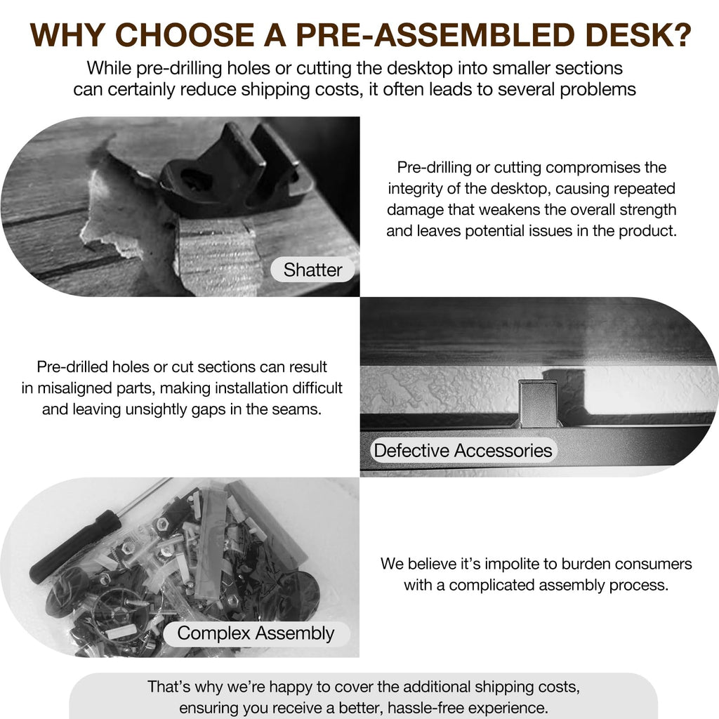 Small Computer Desk Folding Table - 43.3" Foldable Office Desk, No Assembly, Perfect for Small Spaces, or Apartment
