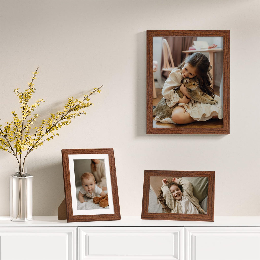 20 Pack Picture Frames Collage Wall Decor, Walnut Brown