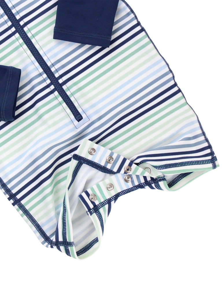 Baby Boy Rash Guard Striped - One Piece Sunsuit UPF 50+