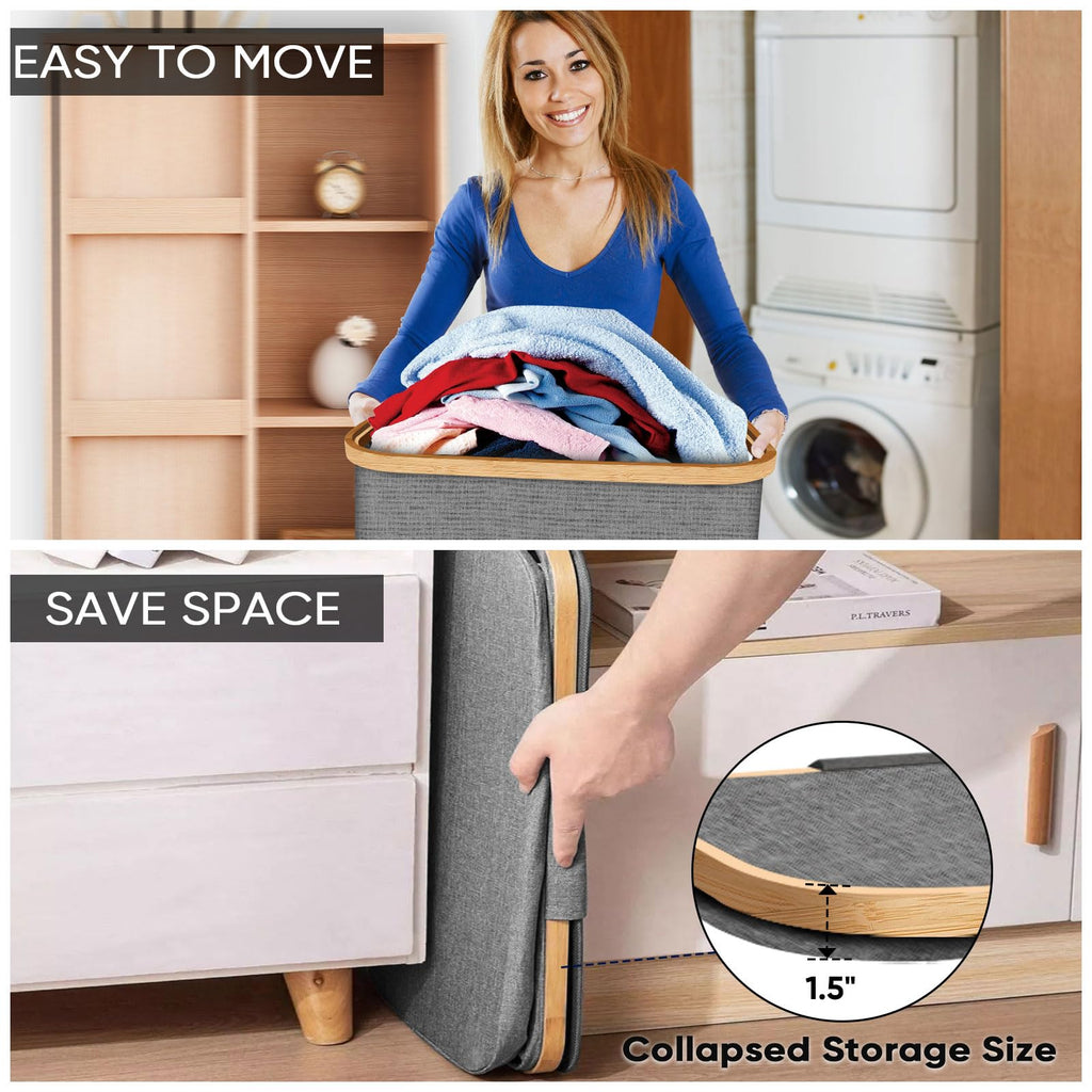 100L Laundry Hamper with Lid, Large Laundry Basket Bin