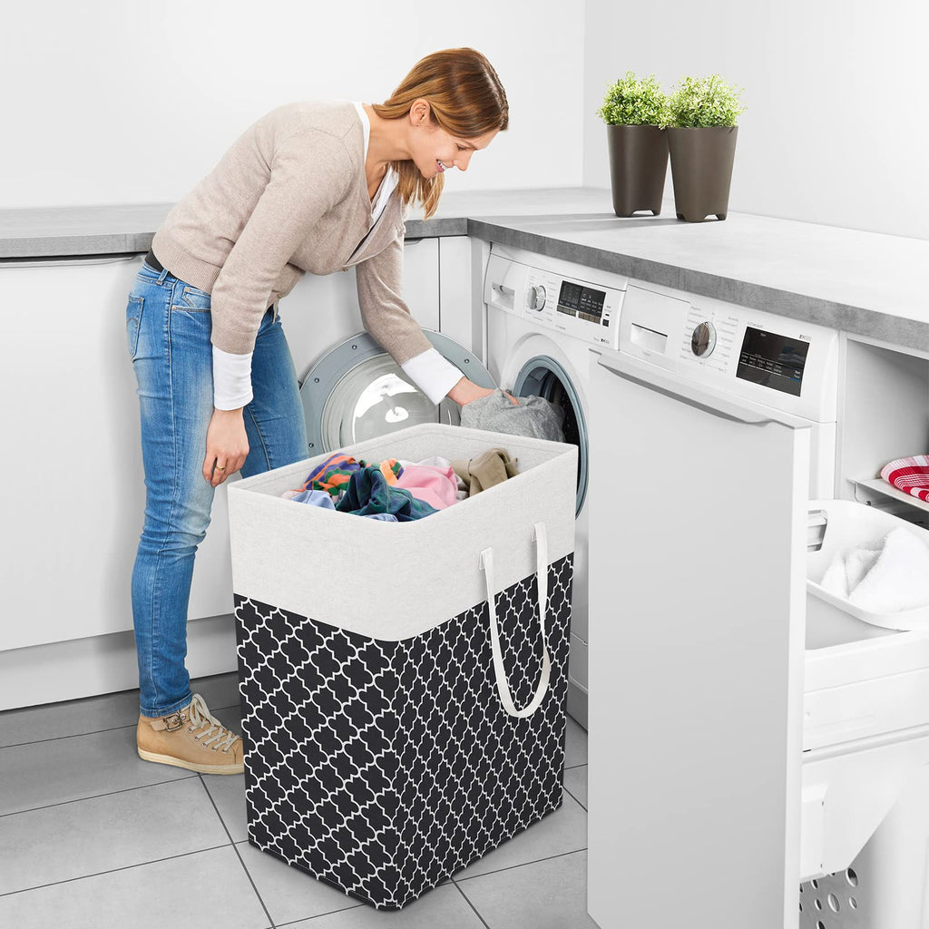 Basket Hamper, 100L Clothes Storage, Clover Black